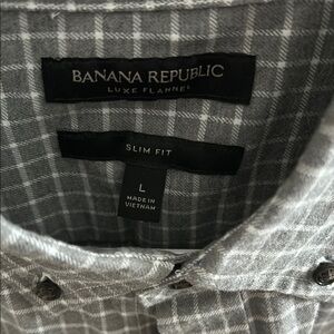 Banana Republic Grey Checkered Men's Shirt